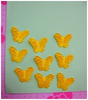 Бабочки тканевые для декорирования, цвет - жёлтый, 10 шт.