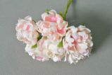 Хризантемы бело-розовые из ткани (6 шт)